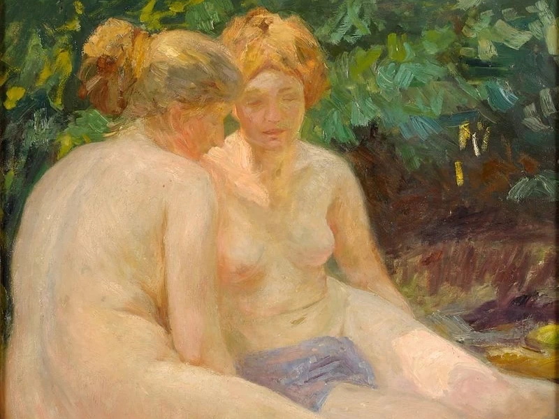 1865-August Achtenhagen - Un pomeriggio al lago